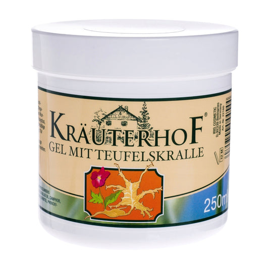 Kräuterhof Devil’s Claw Gel 250ml for muscle and joint comfort jar