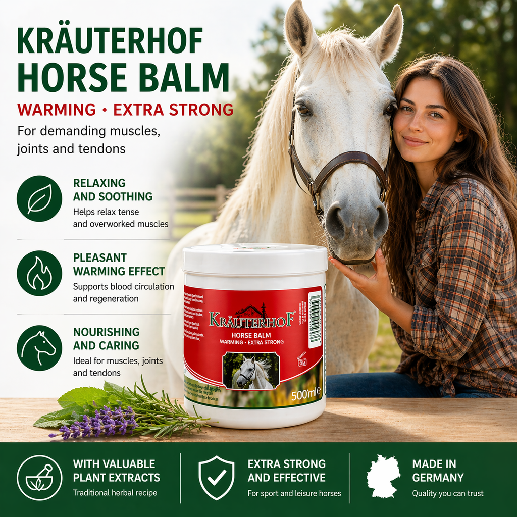 Krauterhof horse balm warming gel 500ml muscle joint relief lifestyle