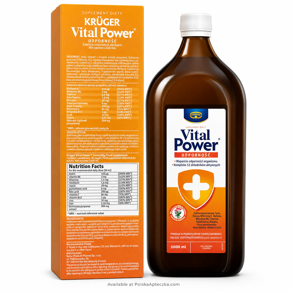 Kruger Vital Power Immune Support Syrup 1000ml Ingredients