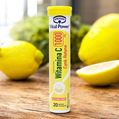 Kruger Vital Power Vitamin C 1000mg  Zinc  Rutin Effervescent Tablets  20 Tablets