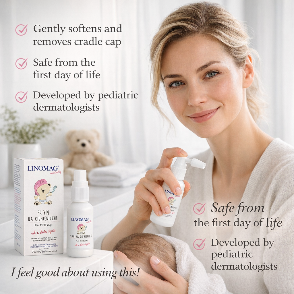 LINOMAG Emollient Cradle Cap Care Liquid for Infants from Birth 30 ml benefits