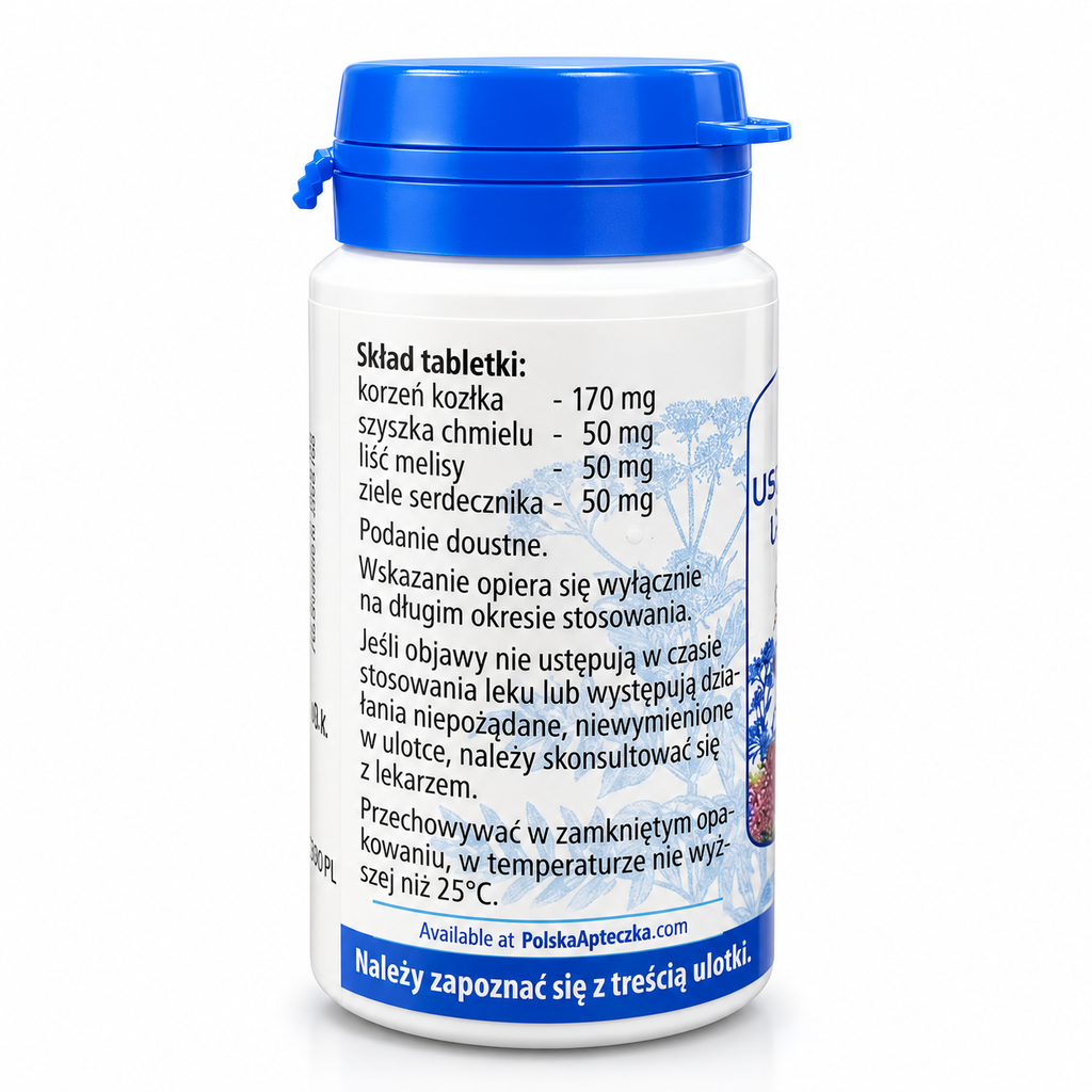 Labofarm Calming Tablets 60 Count Valerian Hops Lemon Balm - Tabletki Uspokajajace ingredients