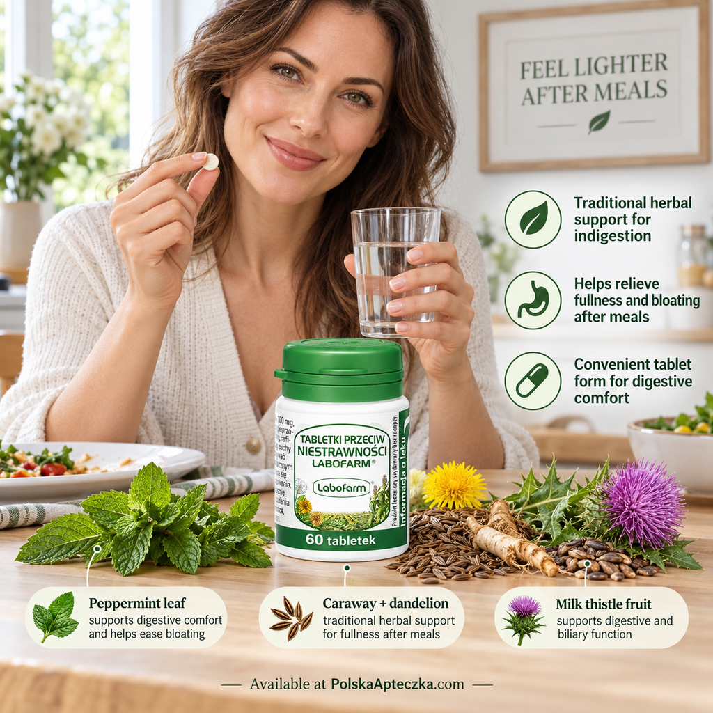 Labofarm herbal indigestion tablets 60 count with dandelion caraway peppermint buckthorn and milk thistle Lifestyle