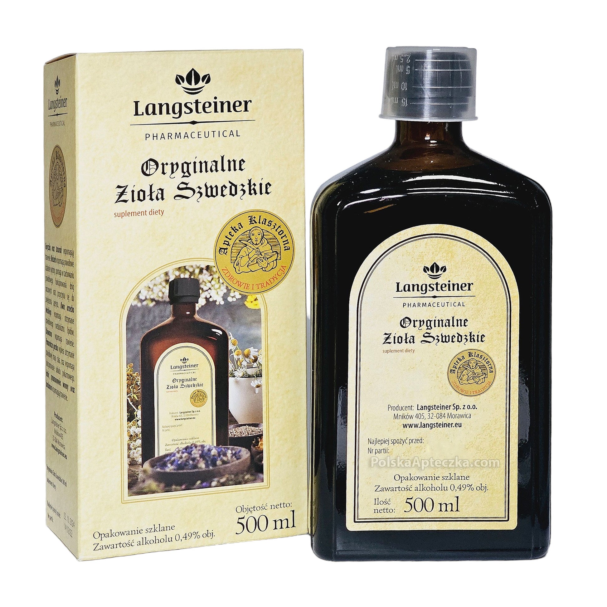Langsteiner Oryginalne Zioła Szwedzkie 500 ml Swedish Bitters Herbal Tonic