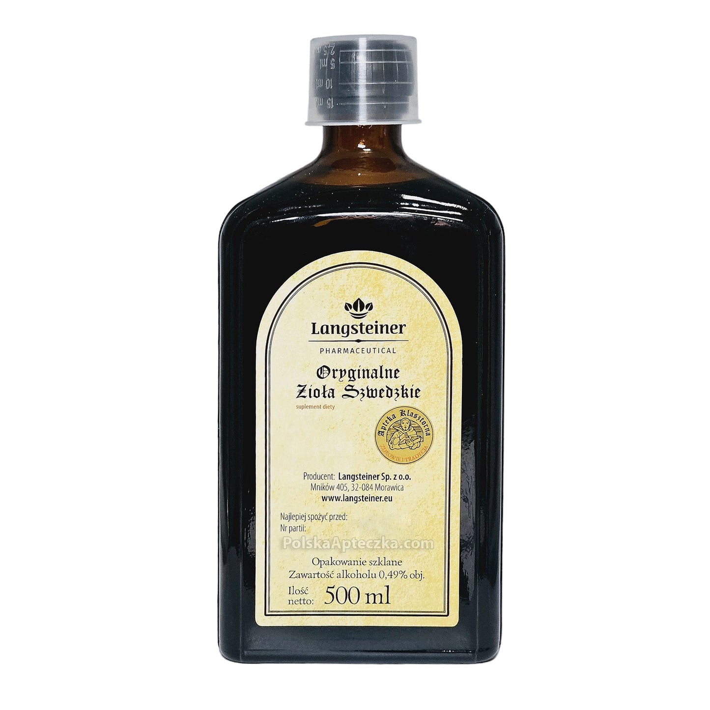 Langsteiner Oryginalne Zioła Szwedzkie 500 ml Swedish Bitters Herbal Tonic