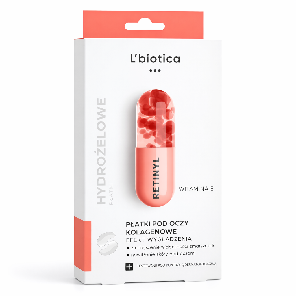 Lbiotica Hydrogel Under Eye Patches Retinyl Vitamin E Collagen 3x2 pcs Polska Apteczka