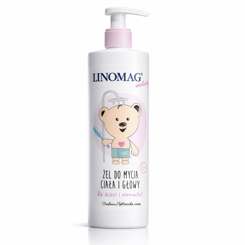 Linomag emollient body and hair wash for babies and infants bottle