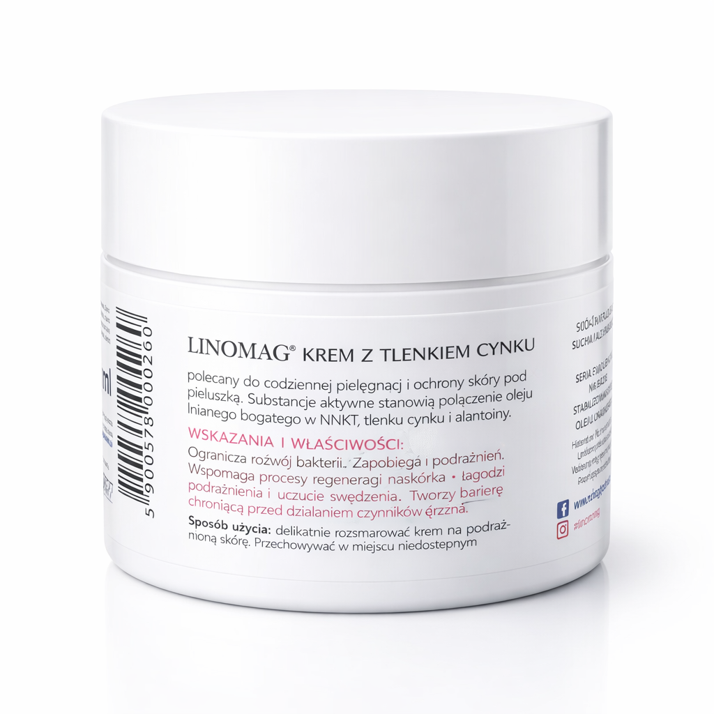 Linomag emollient zinc oxide diaper cream for babies 50 ml benefits directions