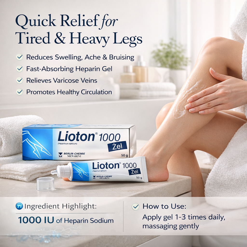 Lioton 1000 Heparin Gel for Bruises and Vein Support 50g Lifestyle