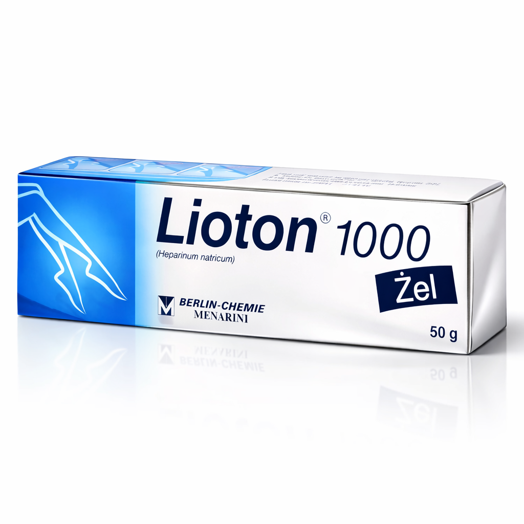 Lioton 1000 heparin sodium gel 1000 IU per gram for swelling bruises hematomas and heavy legs available in 50 g and 100 g tubes