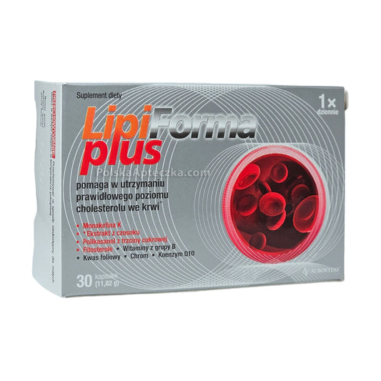 LipiForma Plus front packaging with cholesterol support claim