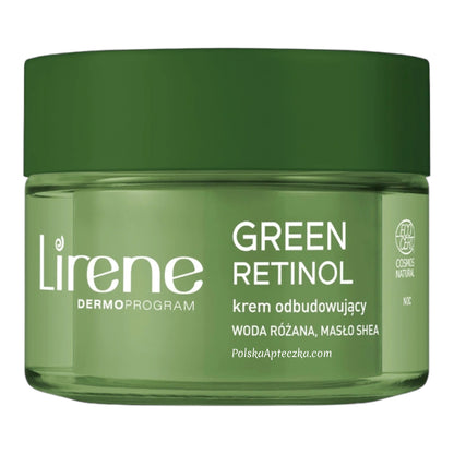 Lirene, Green Retinol 70+ krem do twarzy odbudowujący woda różana masło shea na noc 50ml