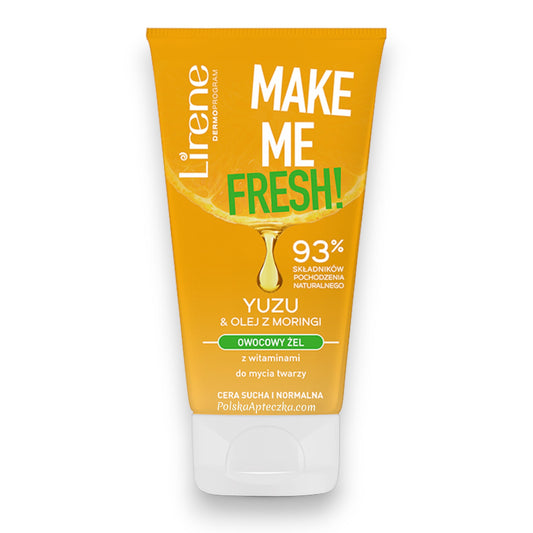 Lirene, Make Me Fresh Owocowy żel z witaminami do mycia twarzy YUZU & OLEJ Z MORINGI 150ml