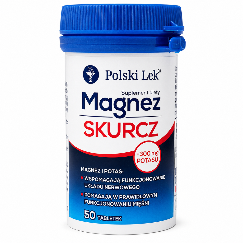 Magnesium Cramp Support 50 Tablets Polski Lek Bottle