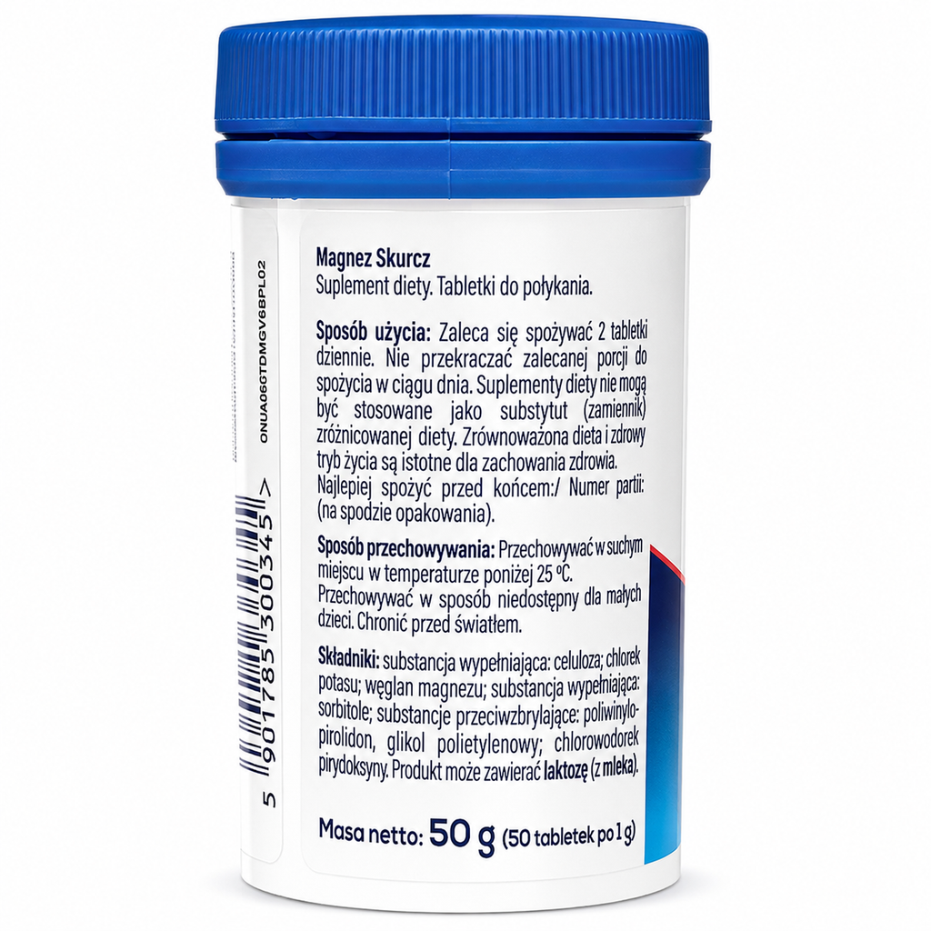 Magnesium Cramp Support 50 Tablets Polski Lek Directions
