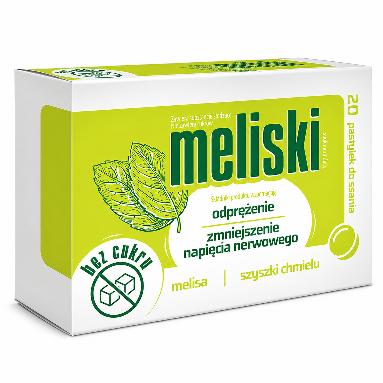 Meliski lemon balm hops lozenges sugar free calming tablets Poland