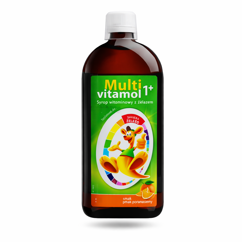 Multivitamol 1+ Kids Multivitamin Syrup with Iron, Orange Flavor 250ml