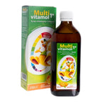 Multivitamol 1+ Kids Multivitamin Syrup with Iron, Orange Flavor 250ml box an bottle