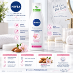 NIVEA Caring Cleansing Milk with almond oil and Hydramine for dry and sensitive skin Infographic