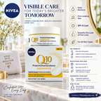 NIVEA Q10 Anti-Wrinkle Firming Day Cream SPF 15 with Q10 & Creatine 50ml Infographic