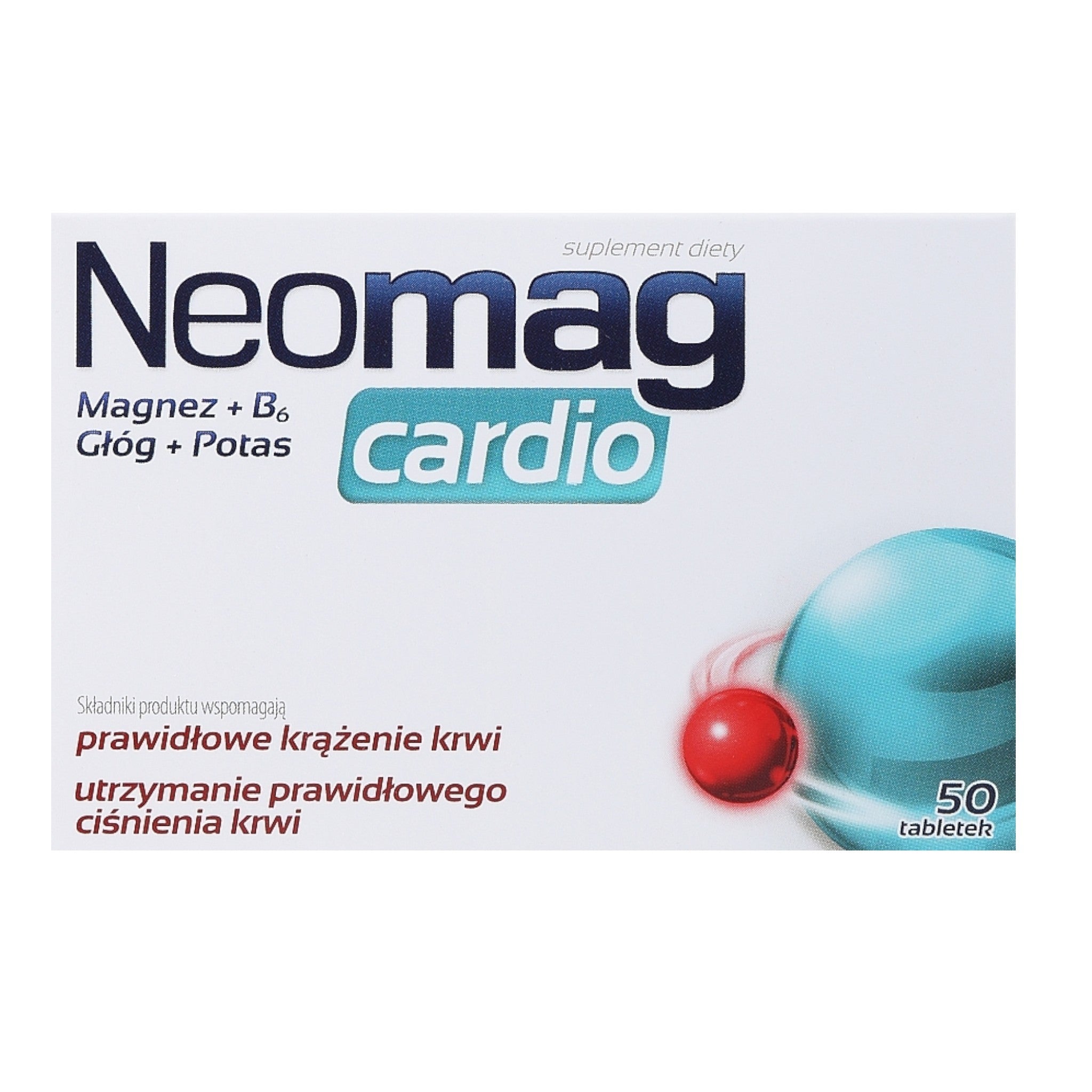 NeoMag Cardio Magnesium, Potassium, B6 & Hawthorn 50 Tablets