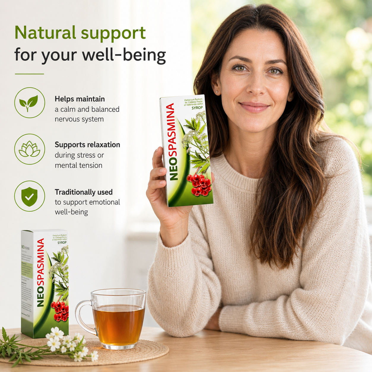 NeoSpasmina Syrup 119 ml Stress Anxiety Sleep Aid lifestyle