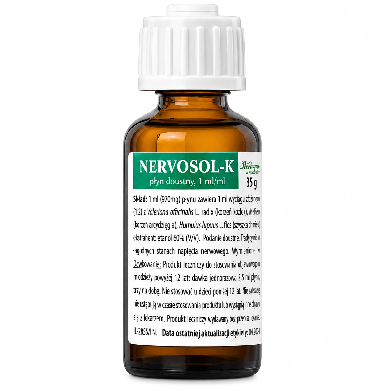 Nervosol-K Calming Herbal Liquid 35 ml | Herbapol Krakow