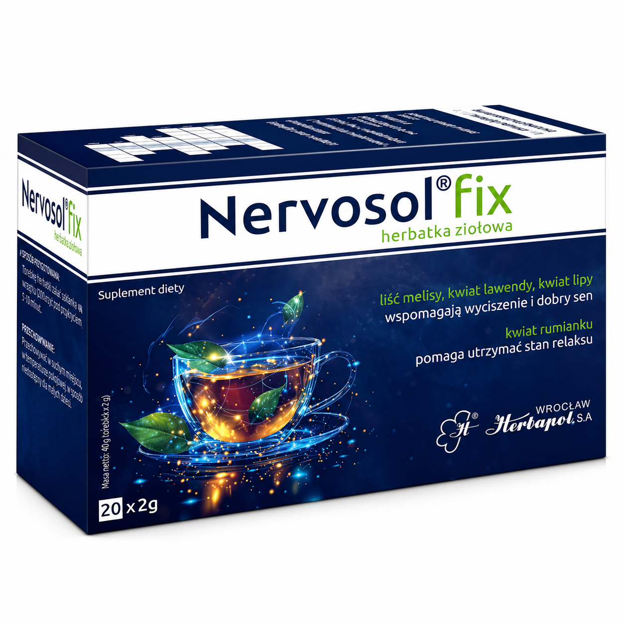 Nervosol Fix Herbal Tea Calm Sleep Stress Relief 20 Bags