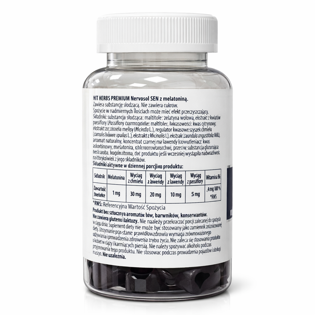 Nervosol SEN with Melatonin Gummies ingredients