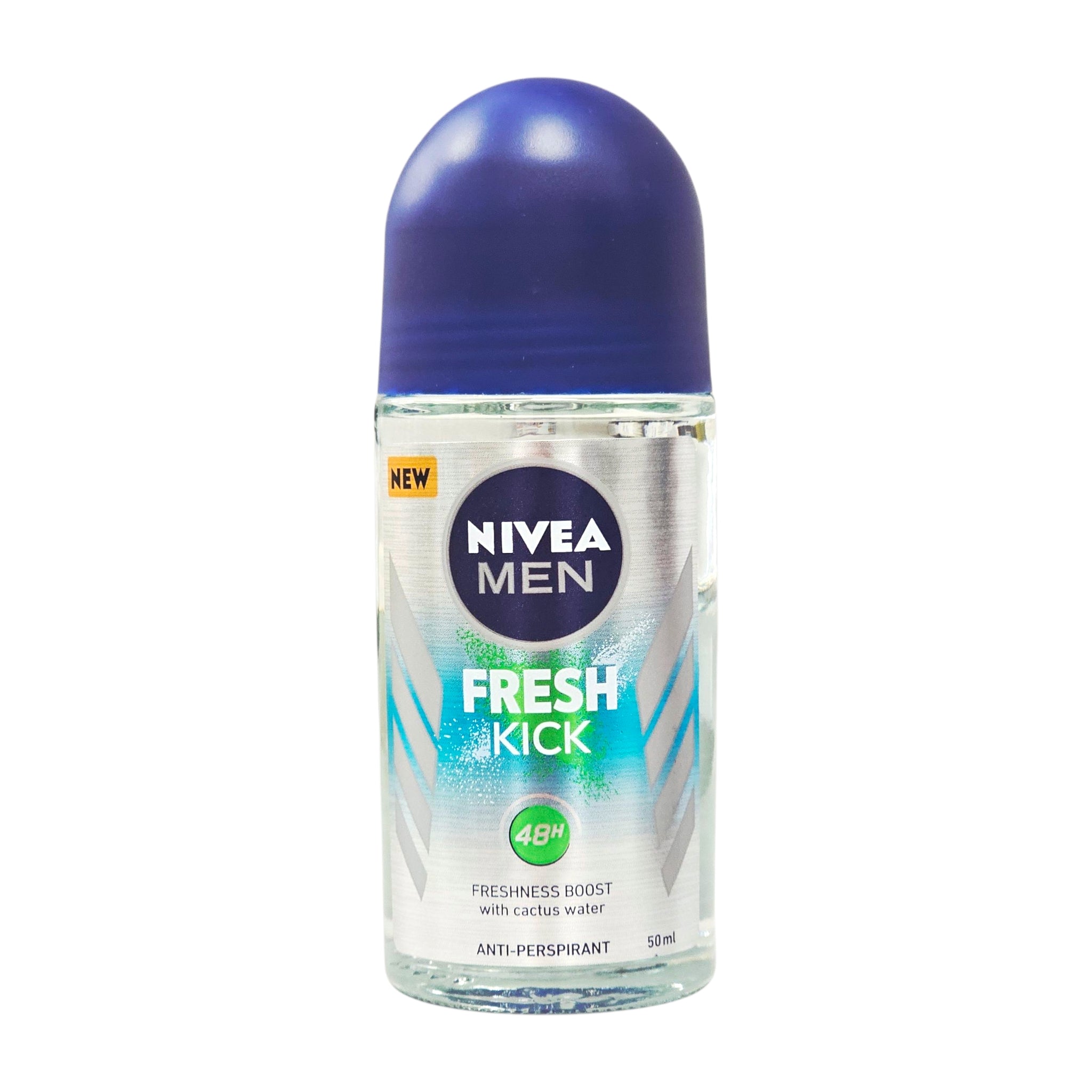 Nivea Men Fresh Kick Roll-On Antiperspirant with Cactus Water – 50ml