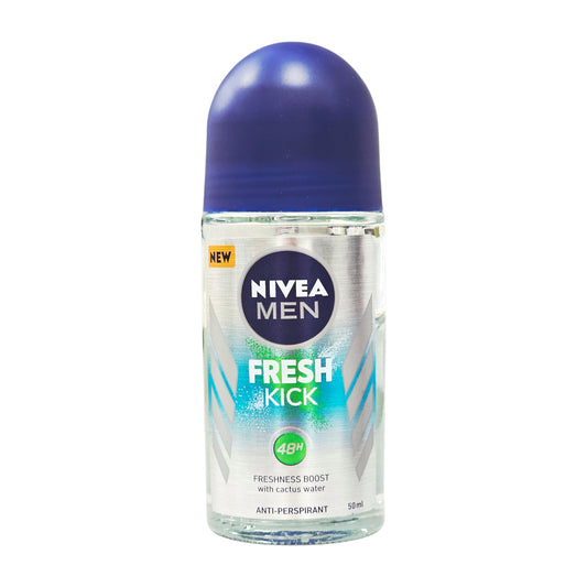 Nivea Men Fresh Kick Roll-On Antiperspirant with Cactus Water – 50ml