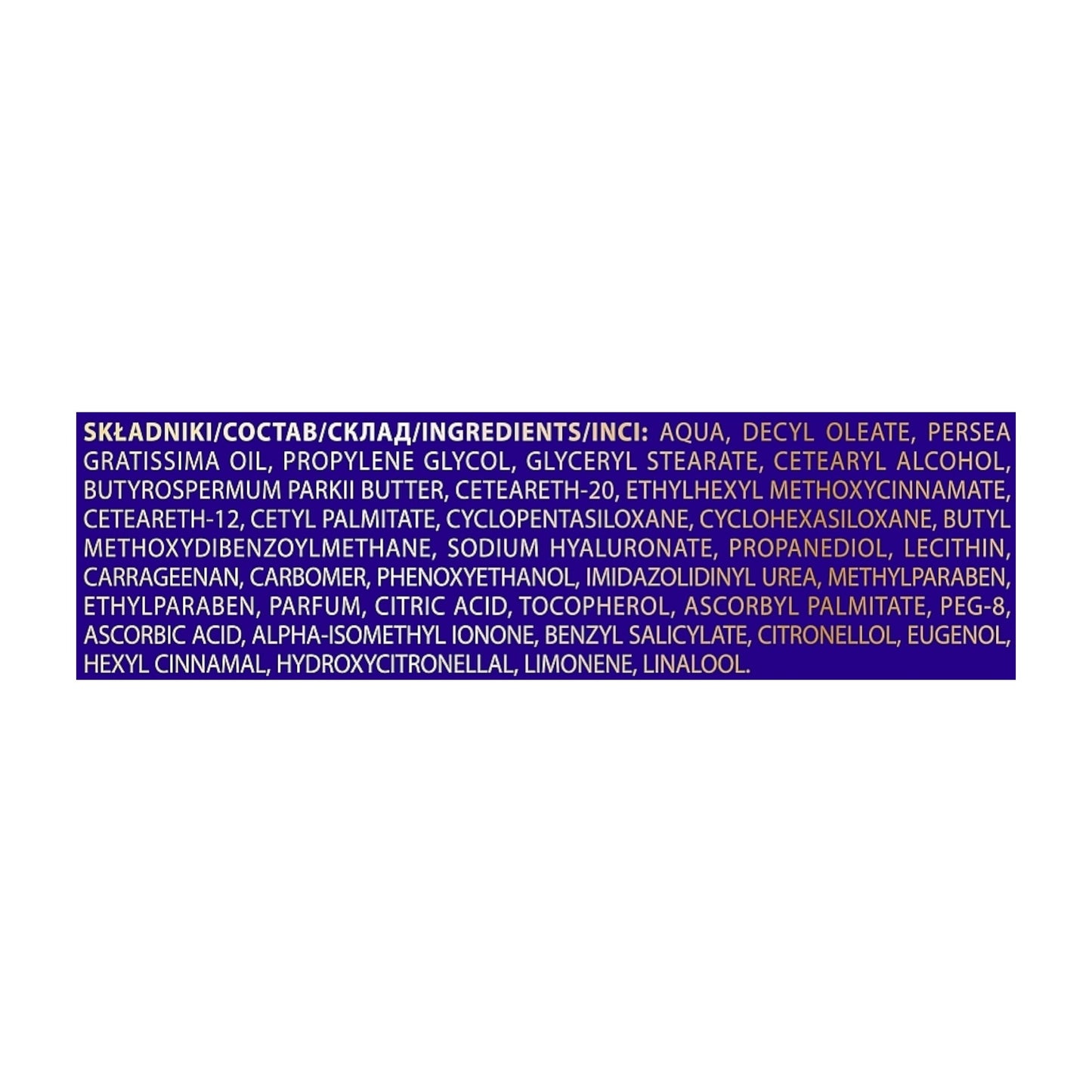 Pani Walewska Anti-Wrinkle Cream with Hyaluronic Acid – Day & Night Care 50ml ingredients