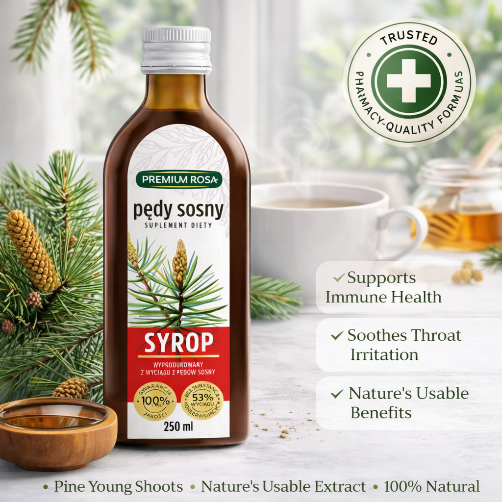 Pedy Sosny Syrop 250 ml Premium Rosa Benefits Polska Apteczka