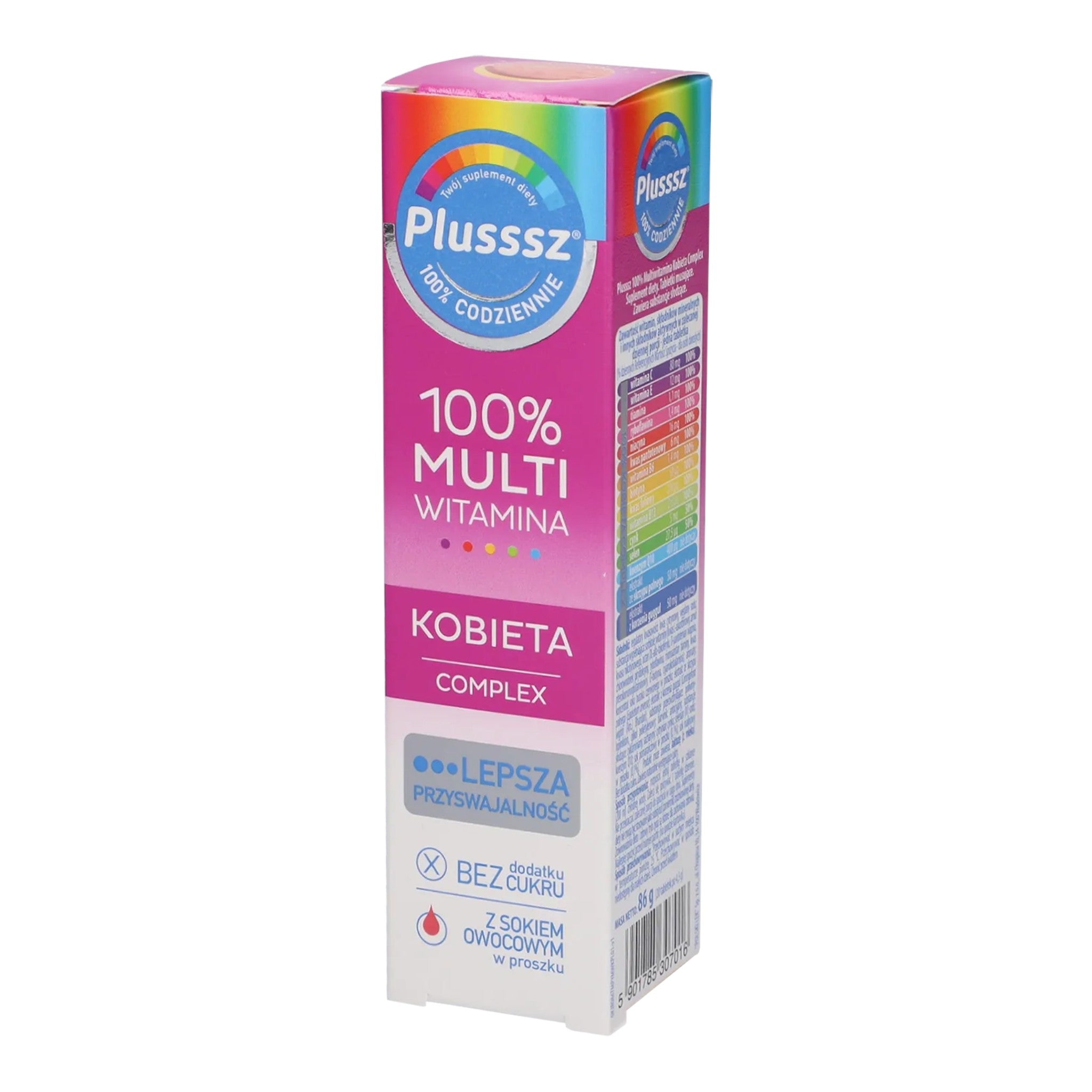 Plusssz 100% Multiwitamina Kobieta Complex effervescent tablets for women side