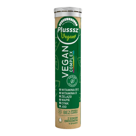 Plusssz Vegan Complex Effervescent Multivitamin Tablets 20 Vegan Tablets