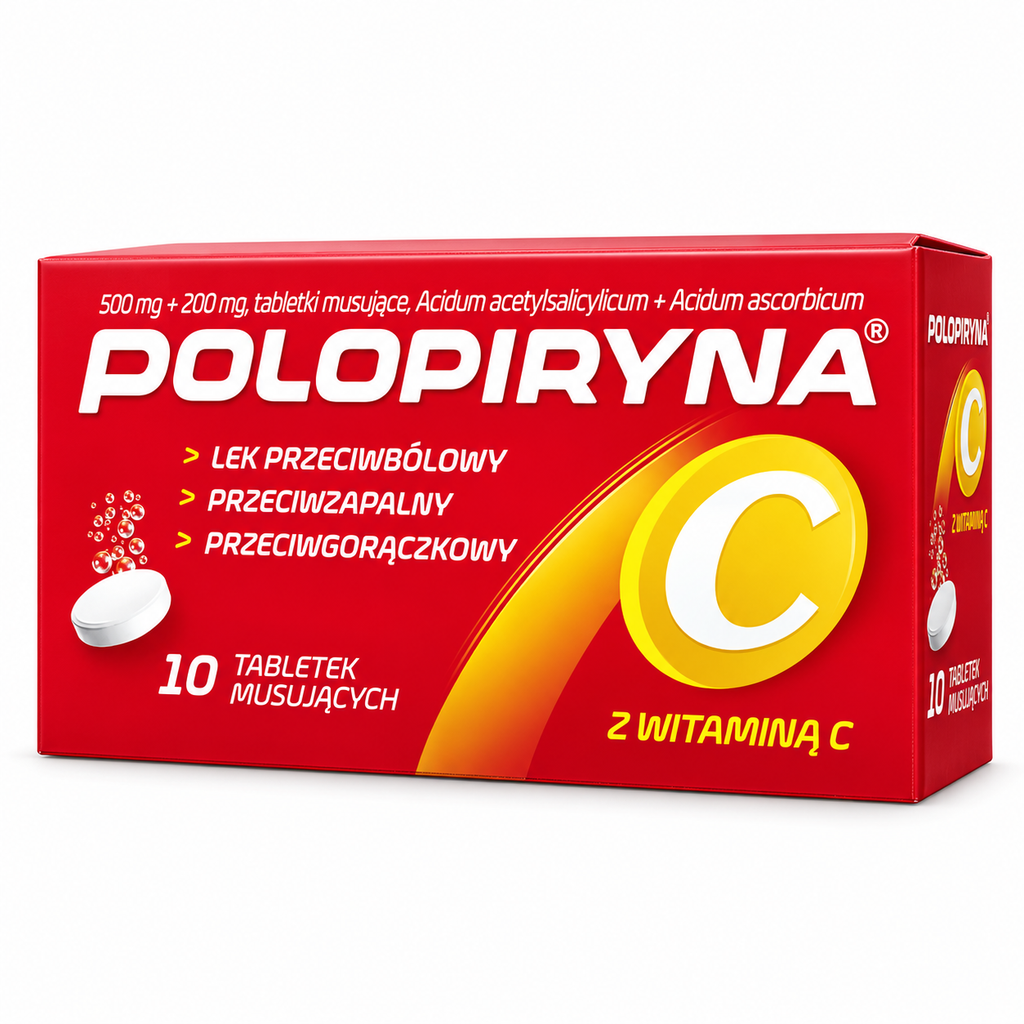 Polopiryna C 500 mg + 200 mg 10 Effervescent Tablets