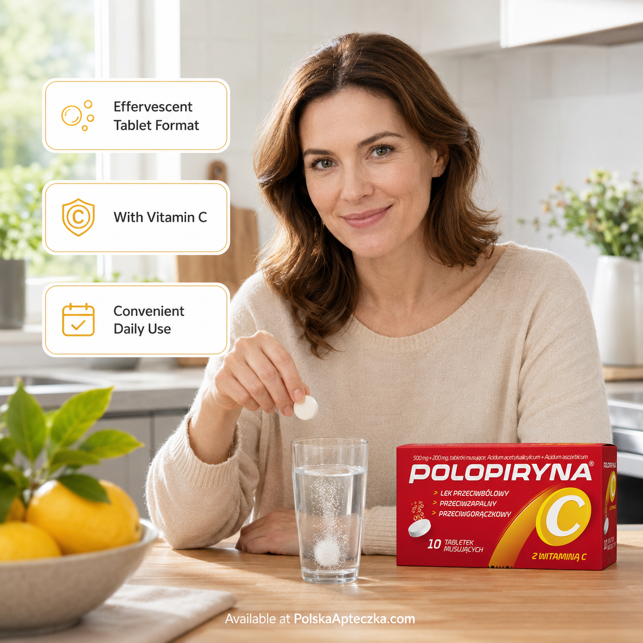 Polopiryna C 500 mg + 200 mg Effervescent Tablets lifestyle