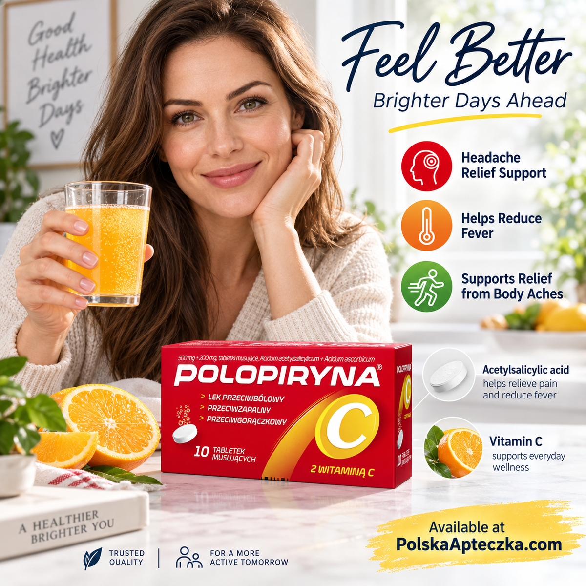 Polopiryna C 500 mg + 200 mg Effervescent Tablets lifestyle