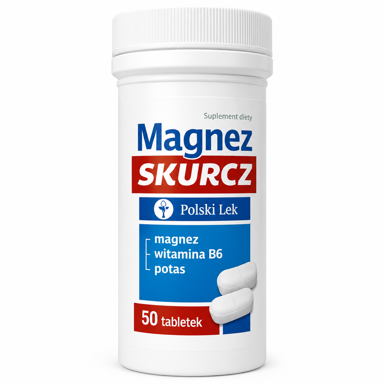 Polski Lek Magnesium Cramp Support with Vitamin B6 & Potassium Tablets