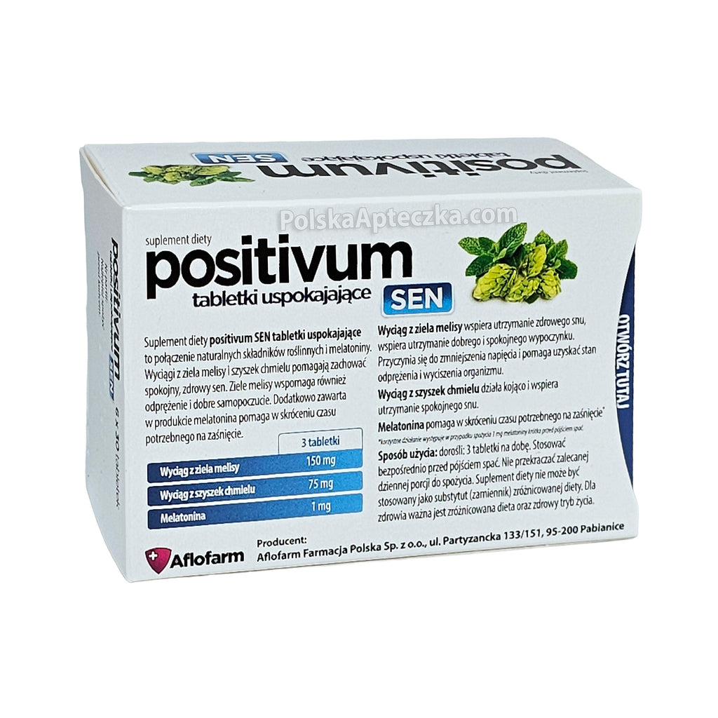 Positivum Sen 180 tabletki Polska Apteczka back