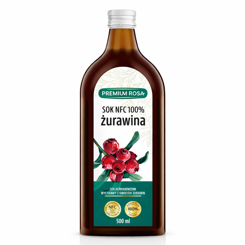 PREMIUM ROSA SOK 100% ŻURAWINA BIO 500ml Żurawina Sok 100% 500ml | Cranberry Juice – Apteczka