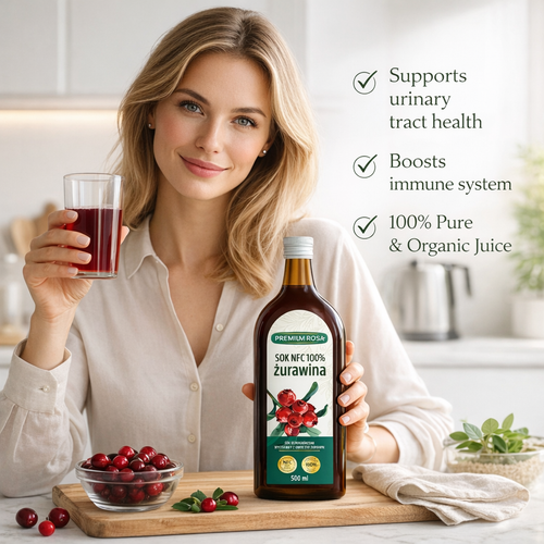 Premium Rosa 100% Cranberry Juice NFC 500 ml Cold Pressed lifestyle
