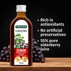 Premium Rosa Czarny Bez Elderberry Syrup 250ml bottle