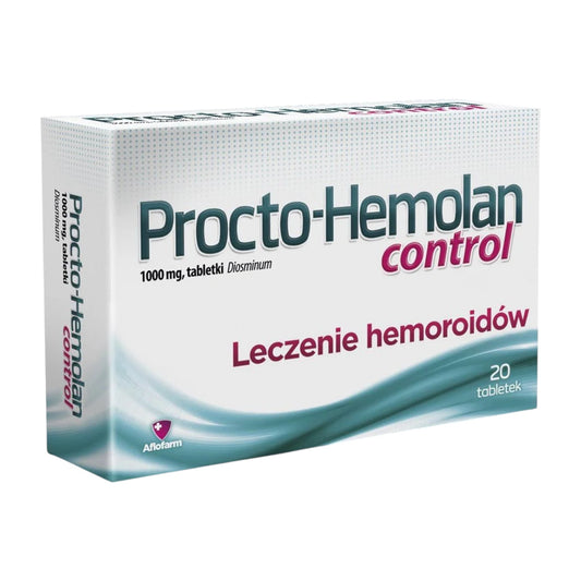 Procto-Hemolan Control 1000mg Diosmin Tablets for Hemorrhoid Relief 20 tablets