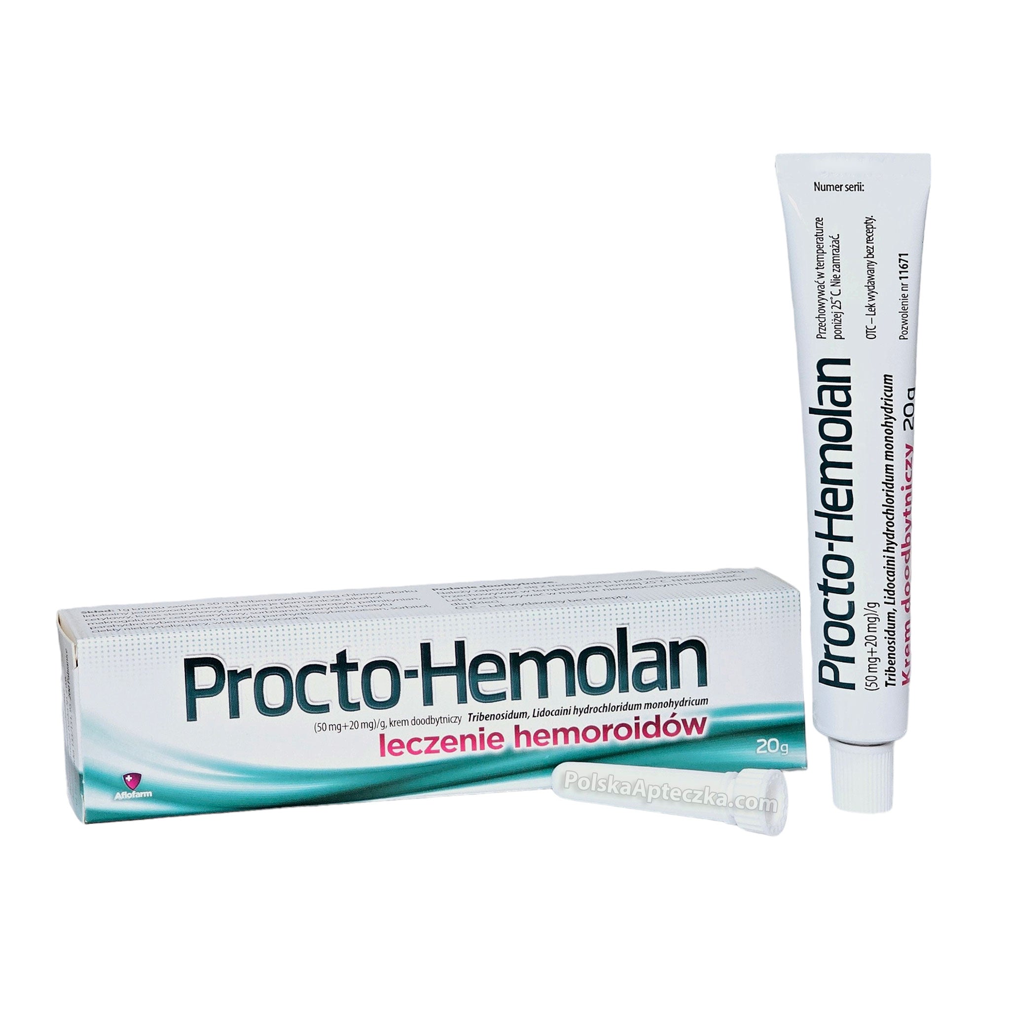 Procto-Hemolan Cream Hemorrhoid Relief with Lidocaine and Tribenoside 20g Tube with Applicator
