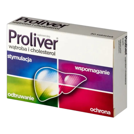 Proliver Liver & Cholesterol 30 Tablets Box Front