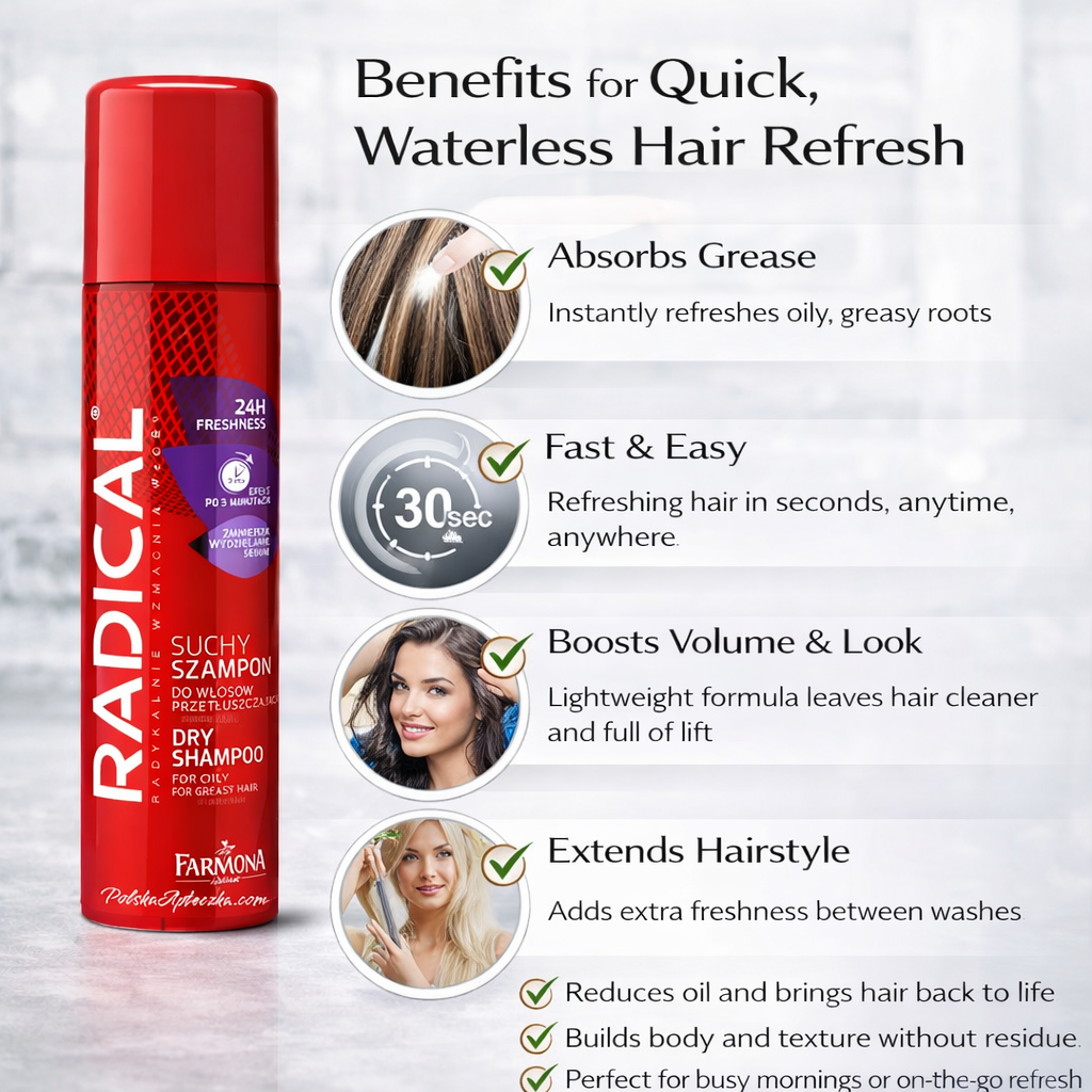 Radical Dry Shampoo for Oily & Greasy Hair 180 ml Benefits