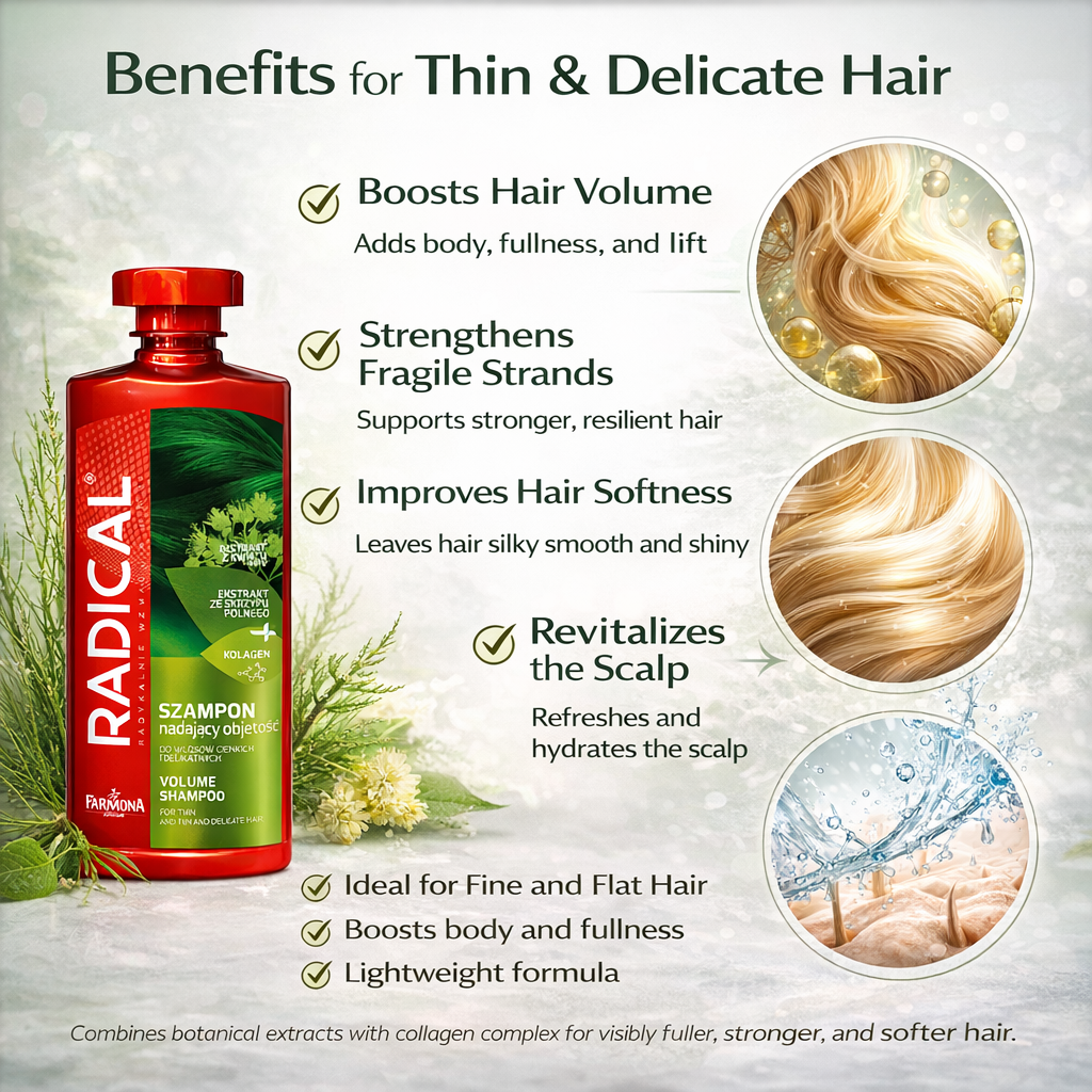 Radical Volume Shampoo for Thin & Delicate Hair 400ml Benefits