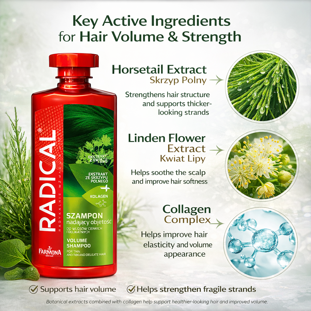Radical Volume Shampoo for Thin & Delicate Hair 400ml Ingredients