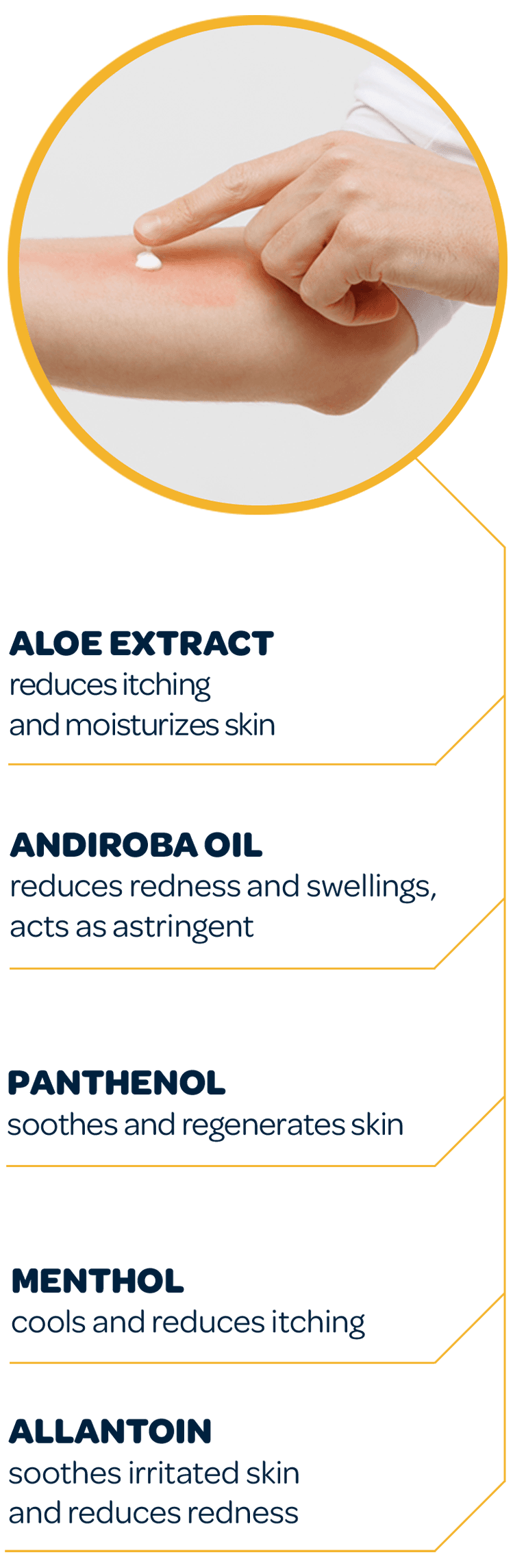Recotin Gel Skin Relief with Andiroba Oil D-Panthenol and Aloe key points